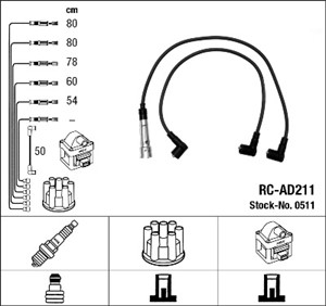Tennledningssett, AUDI 100 C3 Avant, 100 C3 Sedan, 200 C3 Avant, 200 C3 Sedan, 90 B2, A6 C4, A6 C4 Avant, COUPE B2