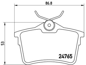 Bremseklosser sett, Bakaksel, CITROËN,PEUGEOT, 1608520480, 1611837980, 1623063180, 1623180680, 425414, 425415, 425429