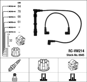 Tennledningssett, SEAT CORDOBA, IBIZA II, TOLEDO I, VW GOLF II, GOLF III, JETTA II, PASSAT B3/B4, PASSAT B3/B4 Variant, SCIROCCO, 037 90