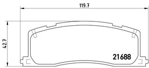 Bremseklosser sett, Bakaksel, TOYOTA PREVIA I, 0446628010, 0446628011, 0446628020, 0446628090, 04466YZZC7, 0449228010, 0449228020, 04495