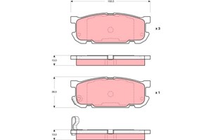 Bremseklosser sett, Bakaksel, MAZDA MX-5 II, N0Y72648Z, N0Y72648ZA, N0Y72648ZB, N0Y92643Z, N0Y92643ZA, N0Y92643ZB