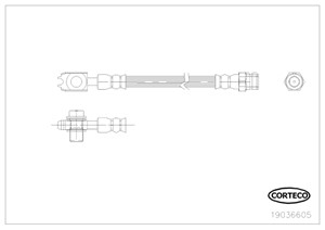 Bremseslange, Bakaksel, Hjulside, Venstre bakaksel, Venstre, AUDI,SEAT,SKODA,VW, 1K0611775D