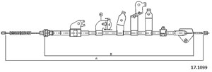 Kabel, parkeringsbremse, Bak, Høyre, TOYOTA VERSO, 46420-0F020