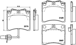 Bremseklosser sett, VW TRANSPORTER Buss IV, TRANSPORTER Flak/chassi IV, TRANSPORTER Skåp IV, 7D0698151C, 7D0698151H