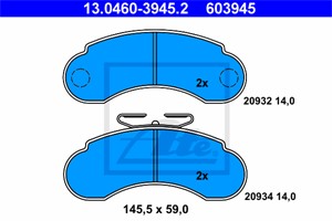 Bremseklosser sett, Framaksel, MERCEDES-BENZ MB Buss [W631], MB Skåp [W631], 631 420 01 20, 631 420 03 20, A 631 420 01 20, A 631 420 03