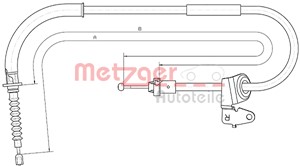 Kabel, parkeringsbremse, Bak, Høyre bak, Høyre, MINI MINI, MINI Cabriolet, 34 40 6 769 954, 3440 6 769 954