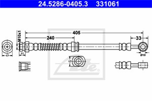 Bremseslange, Framaksel venstre, HYUNDAI TUCSON, TUCSON Skåp/SUV, KIA SPORTAGE II, SPORTAGE VAN II, 58731-2E000