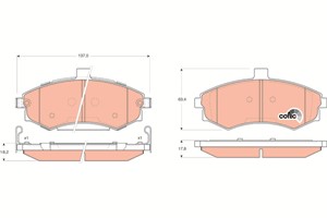 Bremseklosser sett, Framaksel, HYUNDAI ELANTRA III, ELANTRA Sedan III, MATRIX, 5810117A010, 58101-17A10, 58101-2DA30, 581012DA31, 58101-