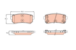 Bremseklosser sett, Bakaksel, HYUNDAI CRETA, ix20, KONA, KONA Skåp/SUV, 58302-1KA30, 58302-M0A00, 58302-M0A10