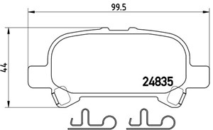 Bremseklosser sett, Bakaksel, TOYOTA AVALON Sedan, SOLARA Coupé, 0446606030, 0446633060, 0446633080, 0446641020