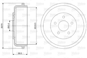 Bremsetrommel, Bakaksel, FORD TOURNEO CONNECT, TRANSIT CONNECT, 1334973, 1334975, 1361302, 1361304, 4367102, 4367103, 4455981, 4467600,