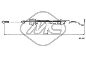 Gasskabel, VW GOLF II, JETTA II, PASSAT B2, PASSAT B2 Sedan, PASSAT B2 Variant, PASSAT B3/B4, PASSAT B3/B4 Variant, 191721555, 3A1 721 5