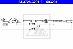 Kabel, clutchbetjening, KIA PICANTO, 41510-07110, 41510-07120