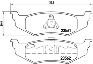 Bremseklosser sett, Bakaksel, CHRYSLER,DODGE,PLYMOUTH, 04762669, 04863784, 05011630AA, 05011630AB, 05011631AA, 05011631AB, 05011762AA, 0