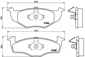 Bremseklosser sett, Framaksel, SEAT,VW, 1H0698151B