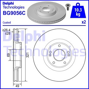 Bremseskive, HYUNDAI SANTA FÉ II, KIA SORENTO II, 51712-2B700, 517122P700, 51712-2P700