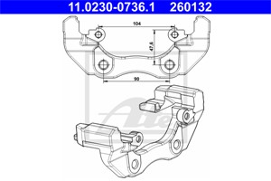 Holder, bremseklave, Framaksel, FORD, 1223605, 1471710, 3M51-2B135-AA, 3M51-2B135-CA