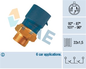 Temperaturbryter, radiator ventilator, VOLVO 440, 460, 480, 1 146 151, 1 254 213, 1 825 487, 2S613K036AB, 2S61-3K036-AC, 3463731-4