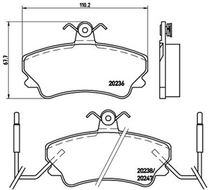 Bremseklosser sett, RENAULT ESPACE II, 6025170170, 6025171456
