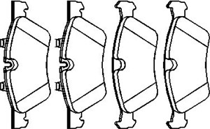 Bremseklosser sett, Framaksel, MERCEDES-BENZ E-KLASS [W211], E-KLASS T-Model [S211], GL-KLASS [X164], M-KLASS [W164], 004 420 40 20, 164