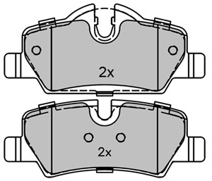 Bremseklosser sett, Bakaksel, MINI MINI, MINI Cabriolet, 3421 6 861 641, 3421 6 864 488, 3421 6 871 299, 3421 6 871 300