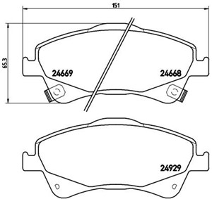 Bremseklosser sett, Framaksel, TOYOTA AURIS, AURIS Kombi, AVENSIS Kombi, AVENSIS Sedan, COROLLA Sedan, VERSO, VERSO VAN, 0446502170, 044