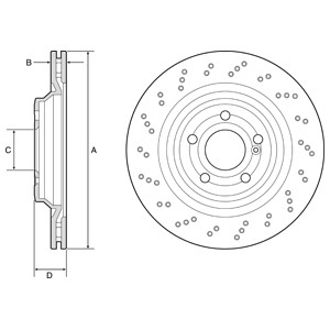 Bremseskive, Bakaksel, MERCEDES-BENZ SL [R231], 231 423 0512