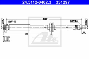 Bremseslange, Framaksel, ALFA ROMEO,CITROËN,FIAT,OPEL,PEUGEOT, 13352127, 4806 J9, 5 62 239, 5 62 275, 51835425, 55701047
