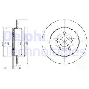 Bremseskive, Bakaksel, LEXUS CT, SUBARU TREZIA, TOYOTA PRIUS, PRIUS PHV, VERSO S, 4243112310, 42431-12310