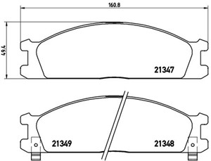 Bremseklosser sett, Framaksel, FORD,NISSAN,SUBARU, 26296AA050, 26296AA051, 26296PA020, 4100010G08, 4106005N90, 4106005N91, 4106005N93, 4