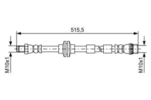 Bremseslange, framaksel, Høyre eller venstre, MERCEDES-BENZ, 415 428 00 35, A 415 428 00 35