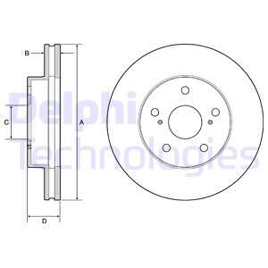 Bremseskive, Framaksel, TOYOTA HILUX Pick-up VII, 43512-0K130