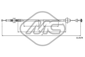 Gasskabel, FORD ESCORT V, ESCORT Cabriolet V, ESCORT Sedan V, ESCORT Turnier V, ORION III, 6608429, 6655083, 91AB9C799JF