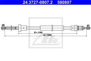 Kabel, parkeringsbremse, Bak, PEUGEOT 106 I, 106 Van Skåp/halvkombi I, 4745 89
