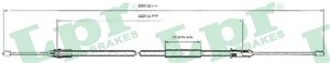 Kabel, parkeringsbremse, Bak, Venstre, RENAULT MEGANE Scenic, SCÉNIC Minibus, minivan I, 7700432266