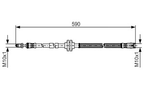 Bremseslange, framaksel, Høyre eller venstre, VW AMAROK, AMAROK Flak/chassi, 2H0 611 701 B, 2H0 611 701