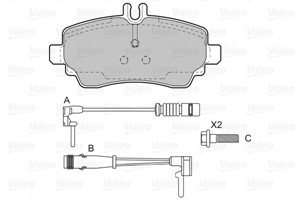Bremseklosser sett, Framaksel, MERCEDES-BENZ A-KLASS [W168], 1684200020, 1684200120, 1684200720, 1684200820