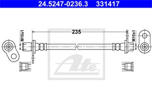 Bremseslange, Innvendig, Høyre bakaksel, MITSUBISHI ASX, ASX Van, LANCER VII, LANCER VIII, LANCER Sportback VIII, OUTLANDER II, 4650B626