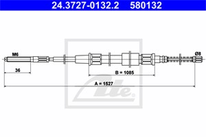 Kabel, parkeringsbremse, Bak, SEAT TOLEDO I, VW GOLF II, GOLF Van II, JETTA II, 191 609 721 E