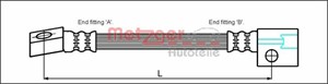 Bremseslange, Foran venstre, OPEL, 562 336