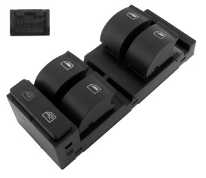 Bryter, vindusløfter, Foran venstre, Kjøretøydør, AUDI A3, A6 C5, A6 C5 Avant, ALLROAD C5, 4B0 959 851 01C, 4B0 959 851 4PK, 4B0 959 851
