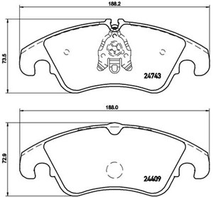 Bremseklosser sett, Framaksel, AUDI, 4GD698151, 8K0098301G, 8K0098301H, 8K0698151, 8K0698151B, 8K0698151D, 8K0698151E, 8K0698151G, 8K069