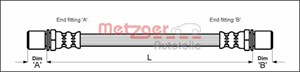 Bremseslange, Bakre venstre, Høyre bak, TOYOTA, 90947-02472, 90947-02497, 90947-02533, 90947-02548