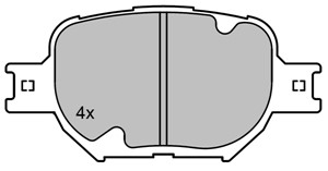 Bremseklosser sett, Framaksel, TOYOTA CELICA Coupé, COROLLA, COROLLA Kombi, COROLLA Sedan, COROLLA Verso, 04465-13030, 04465-20500, 0446