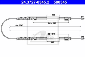 Kabel, parkeringsbremse, Bak, CITROËN JUMPER Buss, FIAT DUCATO Buss, DUCATO Flak/chassi, DUCATO Skåp, PEUGEOT BOXER Buss, 1314983080, 47