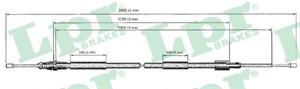 Kabel, parkeringsbremse, Bak, Høyre, Venstre, CITROËN C4 I, C4 Coupé, PEUGEOT 307, 307 CC, 4745T3, 9636664680
