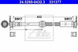 Bremseslange, Bakaksel, VW, 2K3 611 775 A, 2K3 611 775 D, 2K3 611 775 F, 2K3 611 775 G, 2K3 611 775 J, 2K5 611 775 G, 2K5 611 775 P