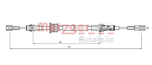 Kabel, parkeringsbremse, Foran, NISSAN,OPEL,RENAULT, 09111487, 09160550, 3640200Q0A, 36402-00QAA, 7700 311 216, 8200 021 935, 8200 694 1