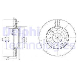 Bremseskive, Framaksel, HYUNDAI ELANTRA Sedan III, SONATA IV, SONATA V, 51712-3D100, 51712-3D300