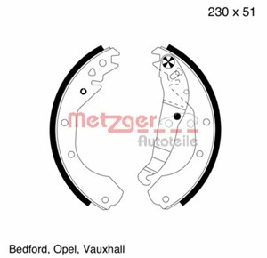Bremsesko sett, Bakaksel, OPEL,VAUXHALL, 1605059, 1605591, 1605594, 1605690, 1605734, 1605845, 1605887, 90187499, 90187870, 90188047, 90